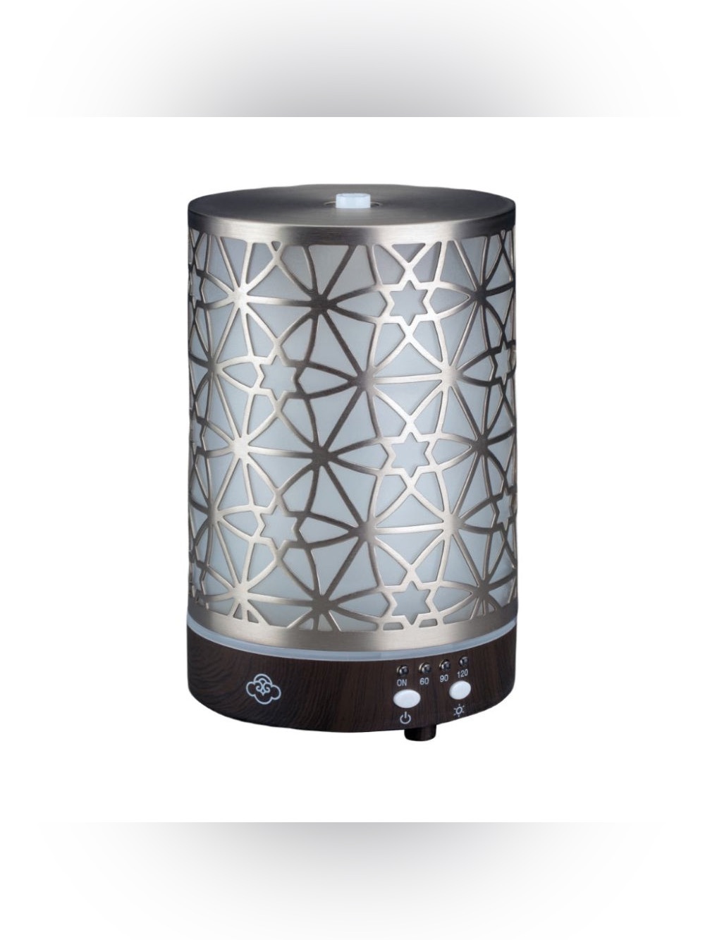 NIB Serene House Nexus Silver Metal Ultrasonic Aroma Diffuser w Adjustable Mist